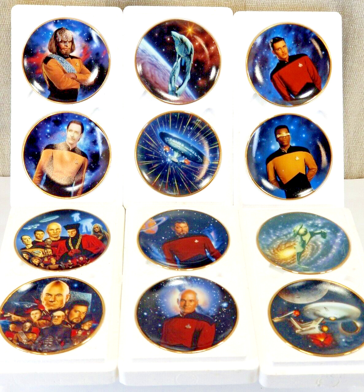 Star Trek 1997 Hamilton Collection Miniplates Variety Lot of 12 4in w/ COA