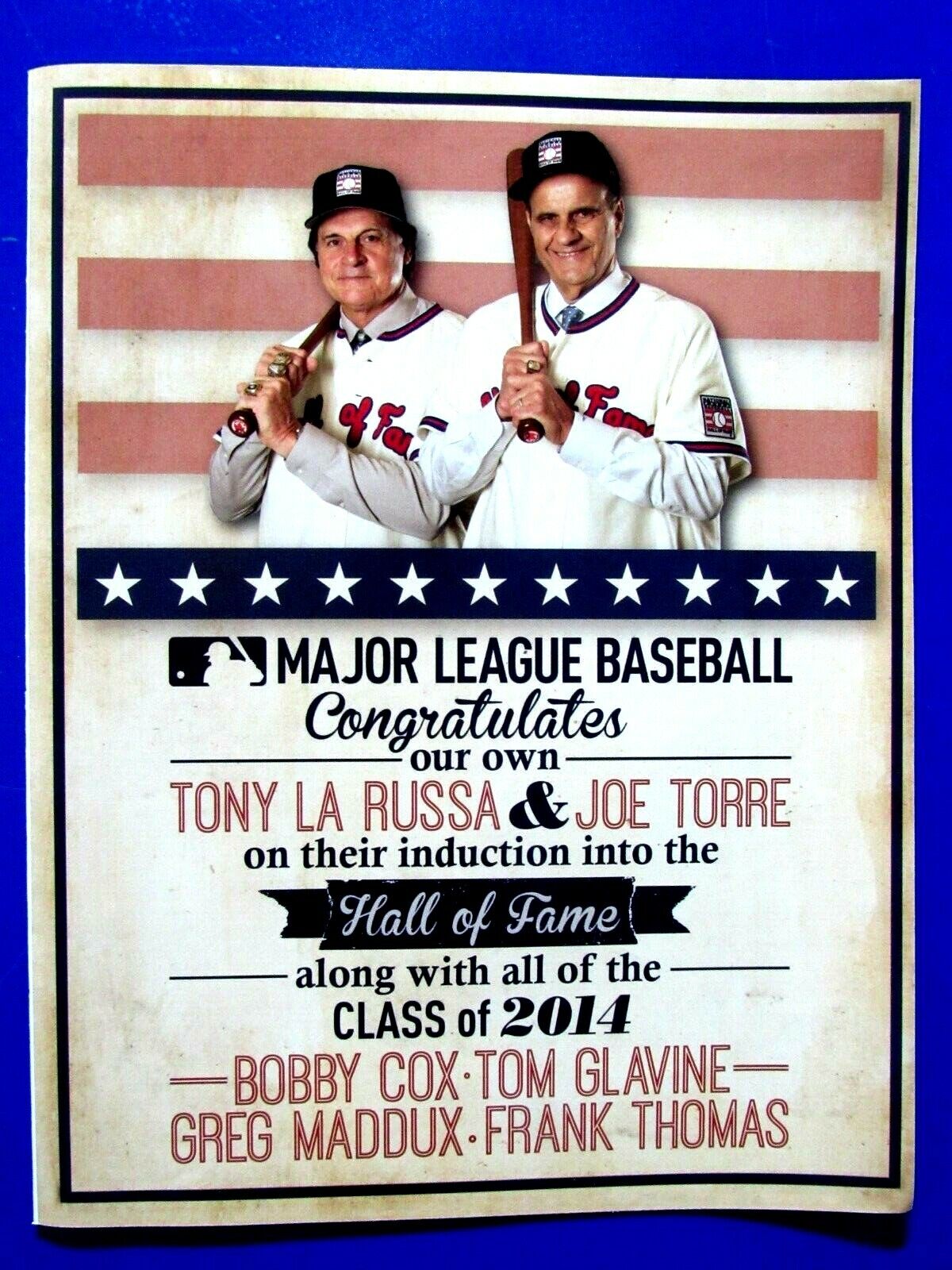 Tony La Russa Joe Torre MLB HOF Original Print Ad 8.5 x 11\