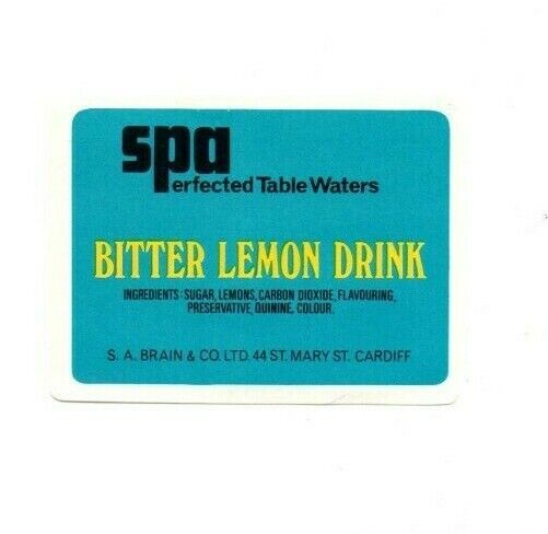 Wales - Vintage Label - S.A. Brain, Cardiff - Spa Bitter Lemon Drink