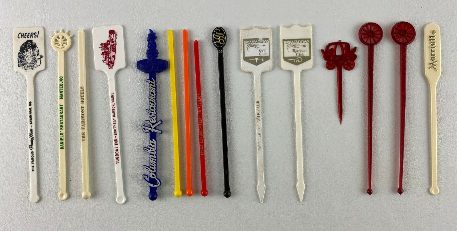 15 Vintage Swizzle Sticks Drink Stirs Collectible Mixed Lot, Restaurant, Hotels