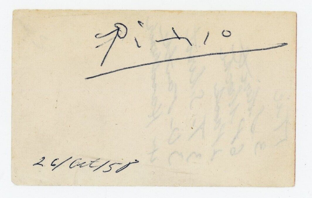 Pablo Picasso ~ Hand Signed Autographed Shopping List Signature ~ JSA LOA