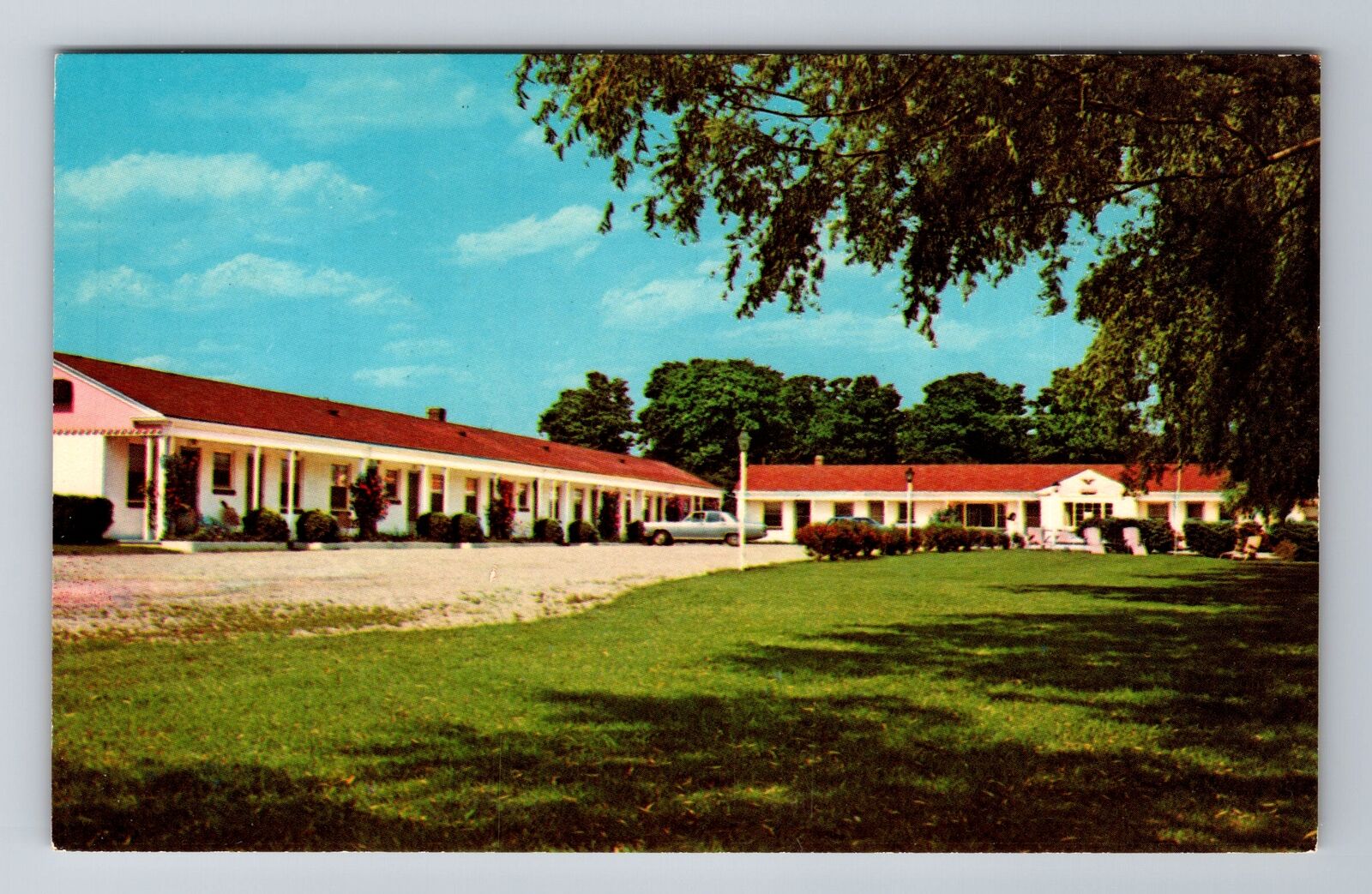 Newport RI-Rhode Island, Carlton Motel, 70's Car, Advertising, Vintage Postcard