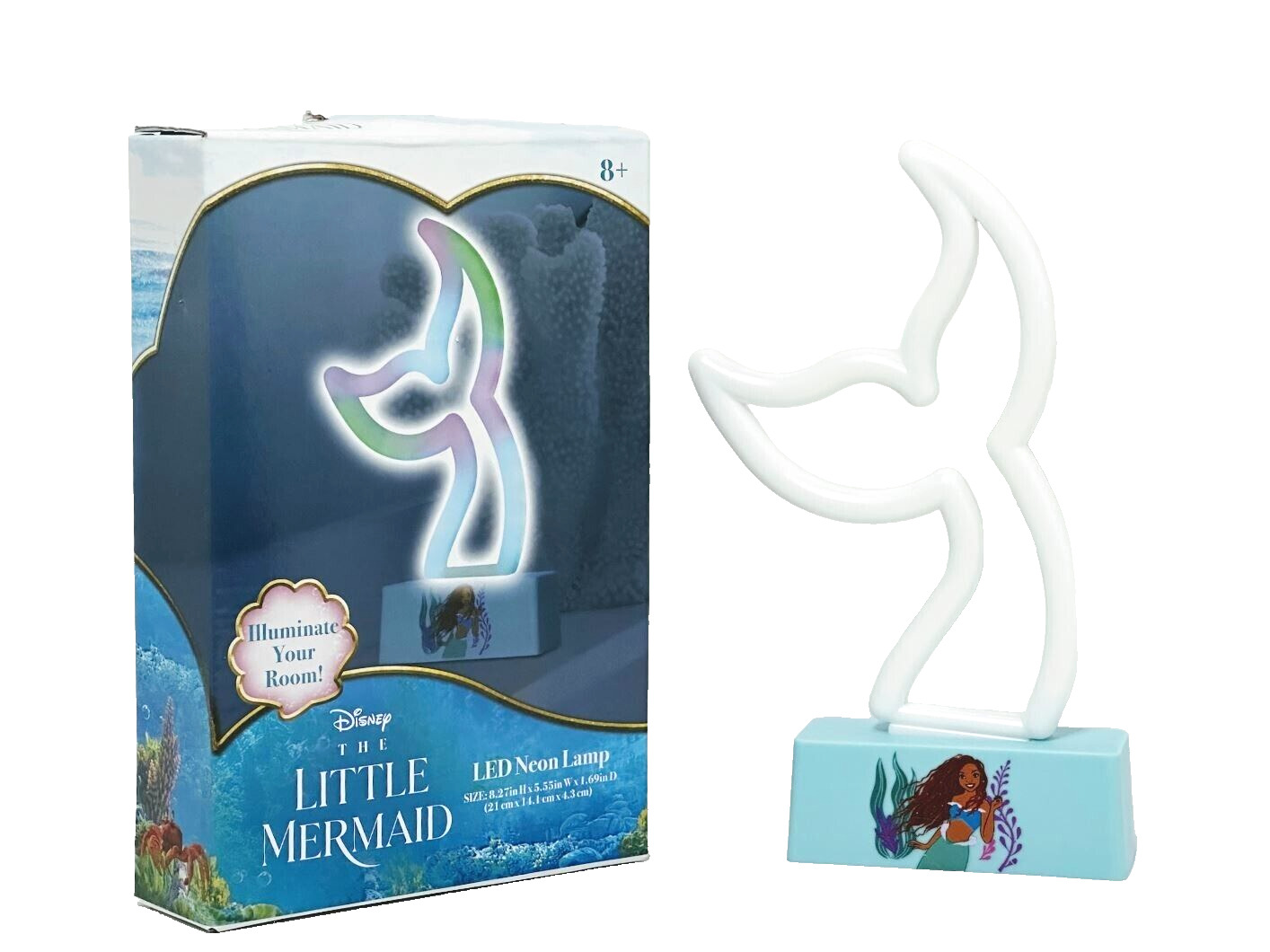 Disney The Little Mermaid Live action LED Tail Neon Light Pink/Green/Blue