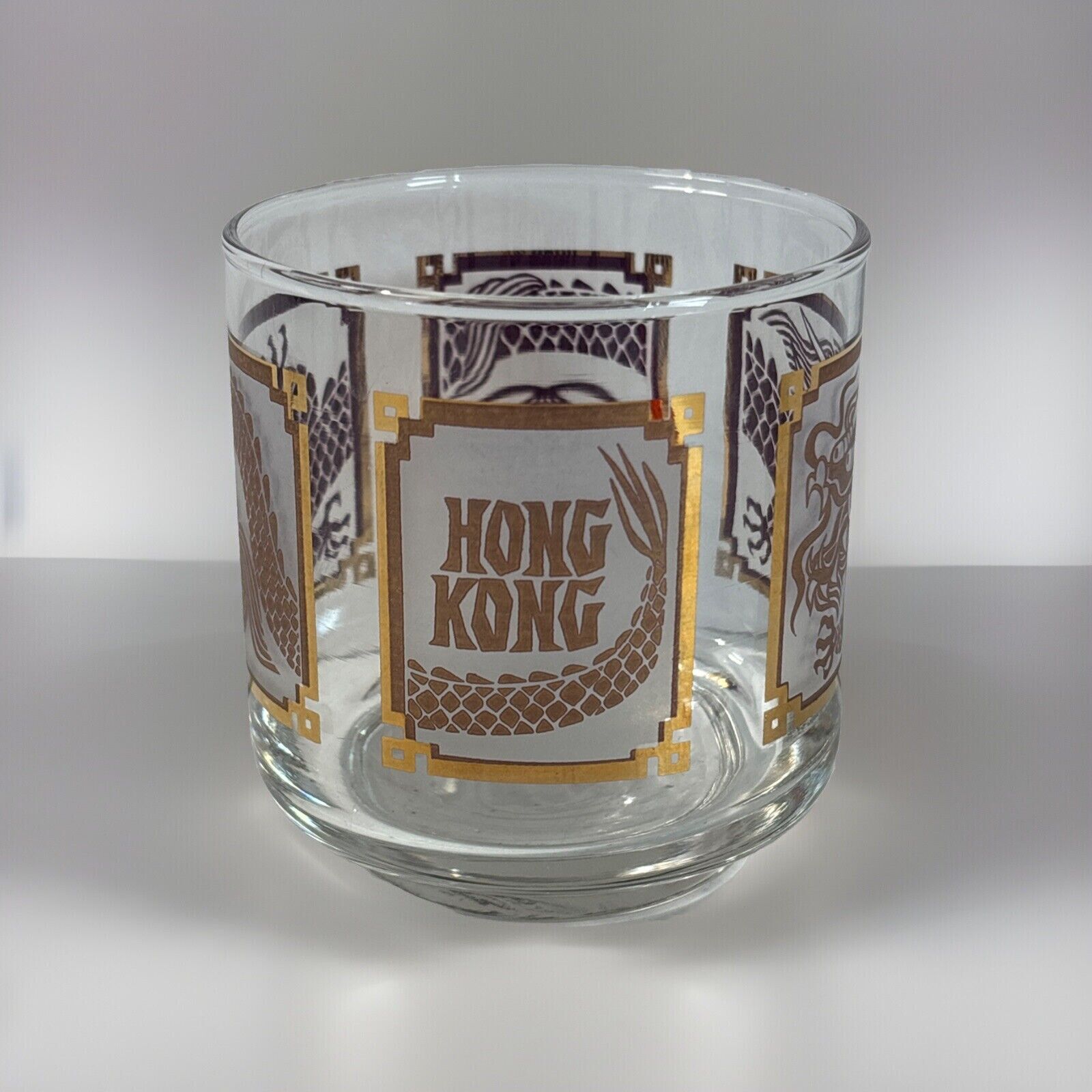 Vintage TWA Airlines The world of Hong Kong Drinking glass tumbler
