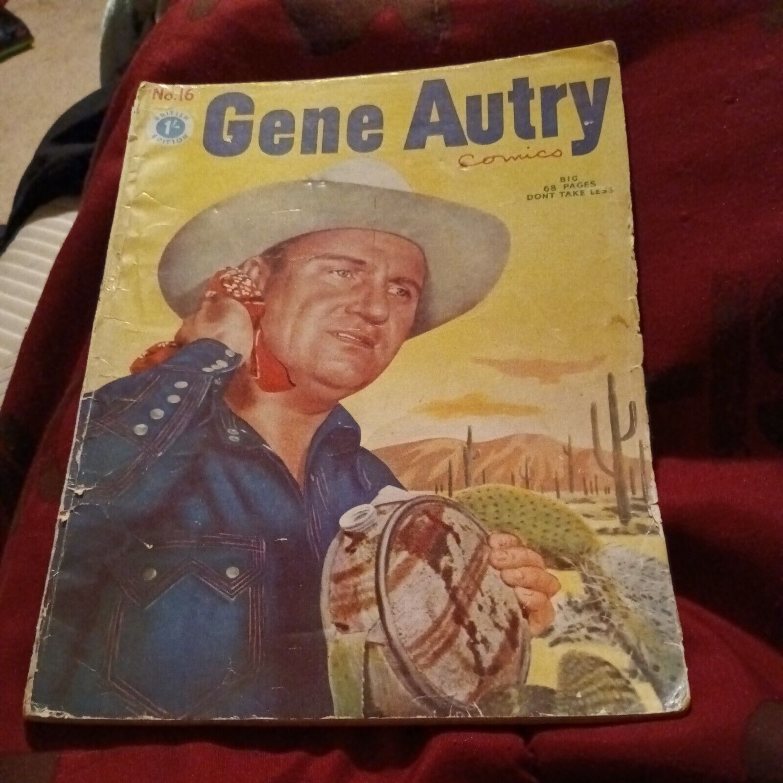 Gene Autry Comics 16 UK price variant Edition Silver Age Squarebound western 
