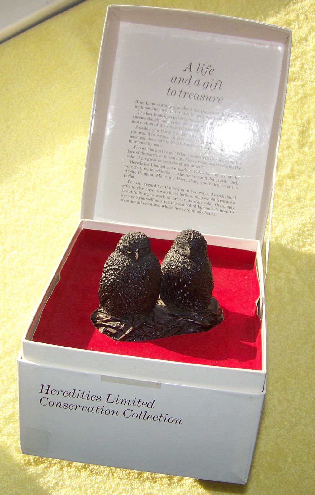 Heredities Limited Conservation Collection: Robin-Owl-Penguin-Dove-Falcon-Puffin