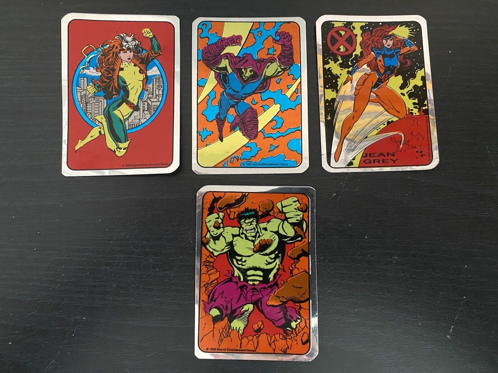 1992 Marvel Entertainment Group Vending Machin Non-Prism Foil Stickers Lot of 4