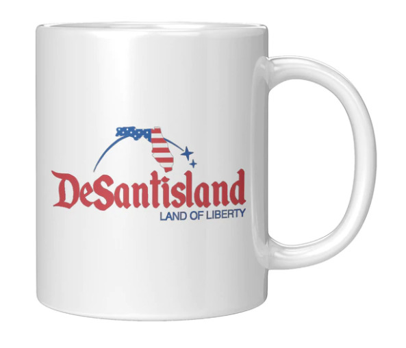 DeSantisland Ron DeSantis Florida Land of Liberty Mug RED Text