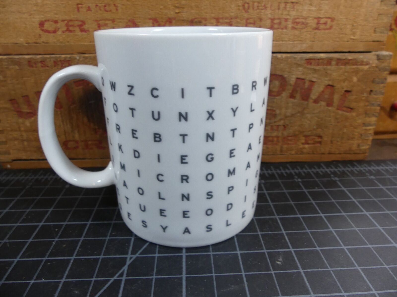 Vintage Coffee Mug Crossword Puzzle Novelty Fred Puzzled