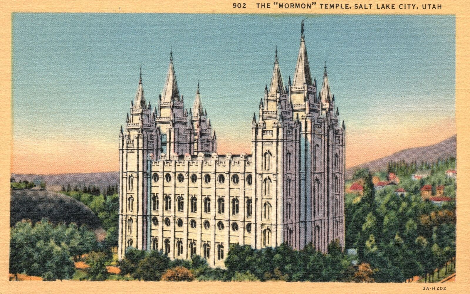 Vintage Postcard 1920\'s View of The Mormon Temple Salt Lake City Utah UT