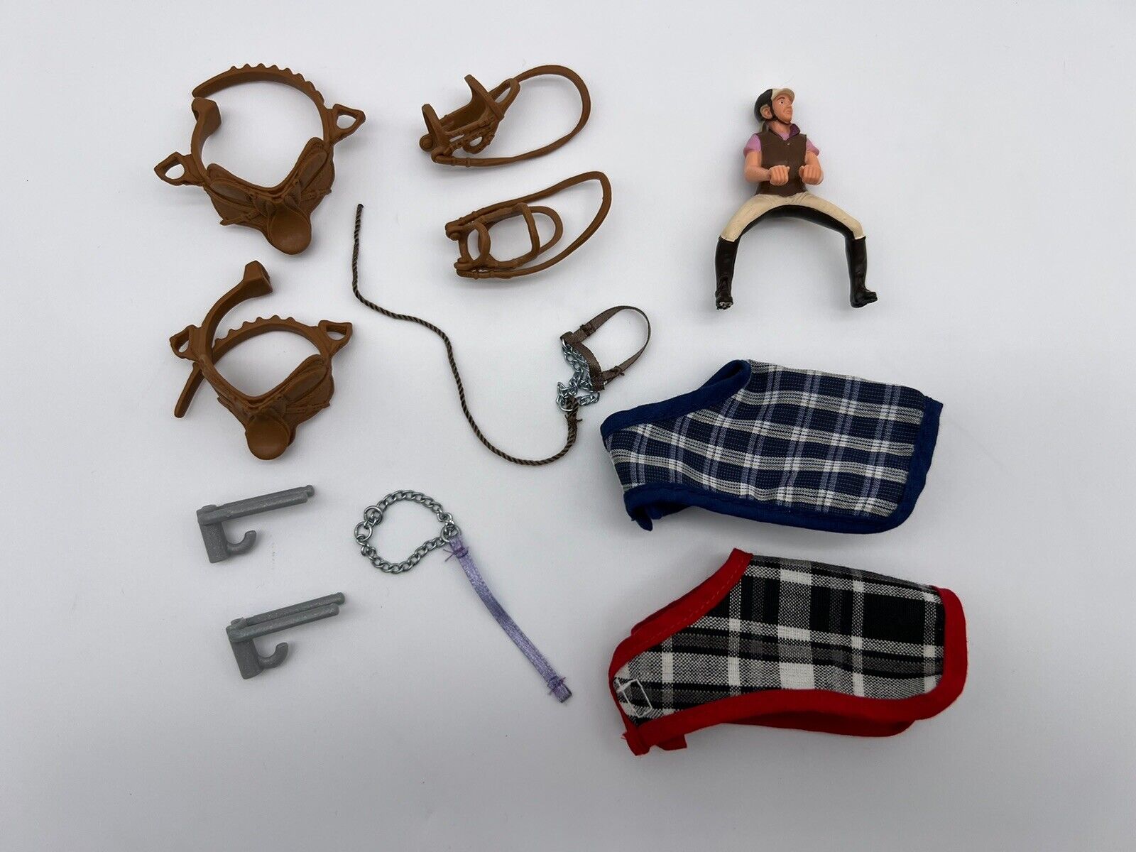 Schleich Horse Accessories Lot SADDLES Bridle Tack Leads Blanket