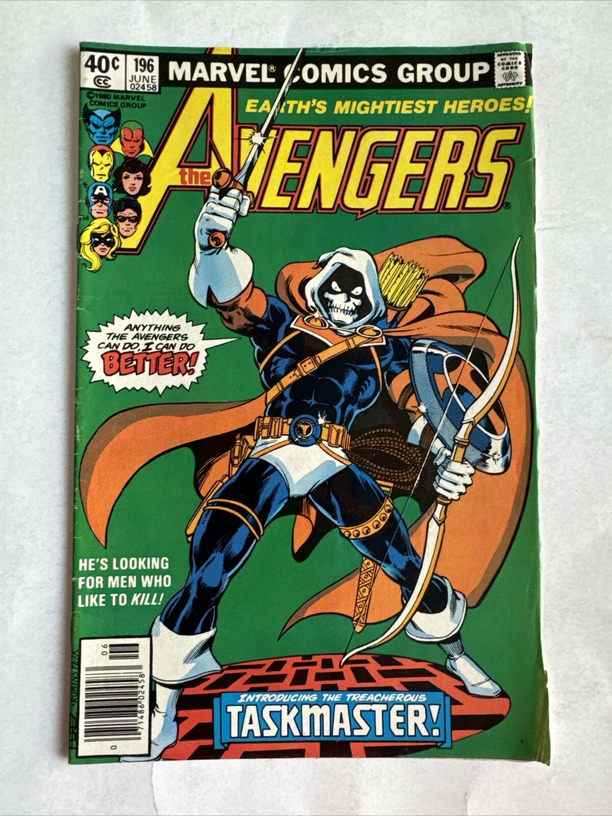 Avengers #196 1st Appearance Taskmaster George Perez Marvel 1980