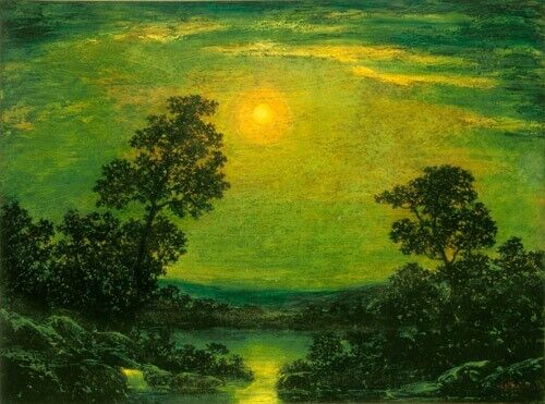 Art Oil painting Moonlight-early-20th-century-Imitator-of-Ralph-Albert-Bla