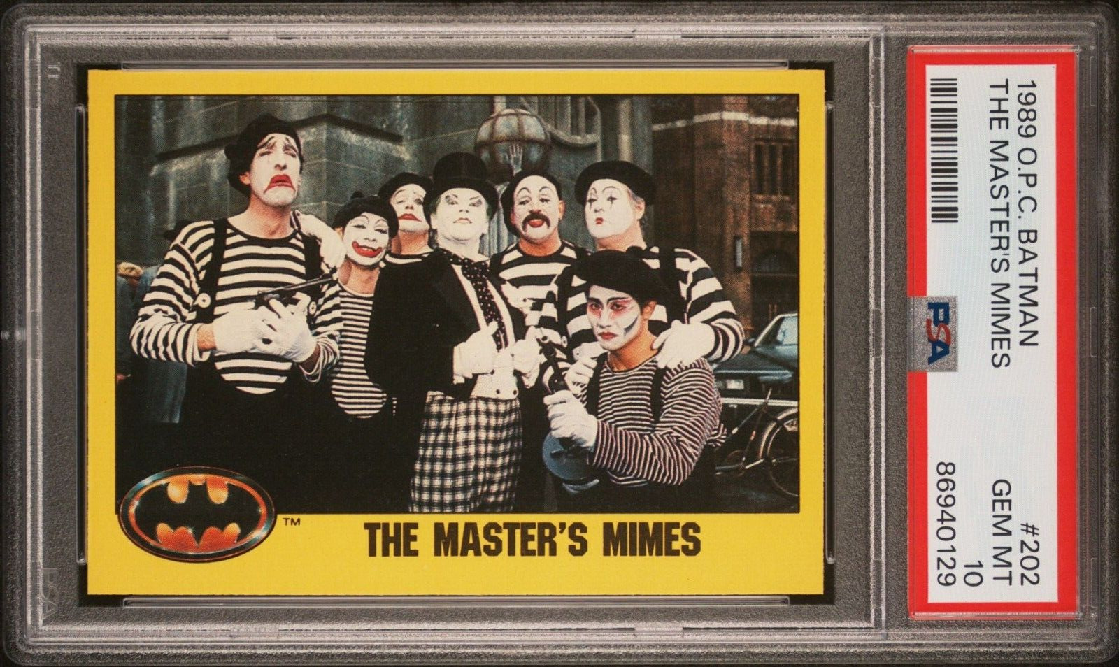 1989 O-Pee-Chee Batman #202 The Master\'s Mimes PSA 10 Pop 1 Joker Nicholson RC