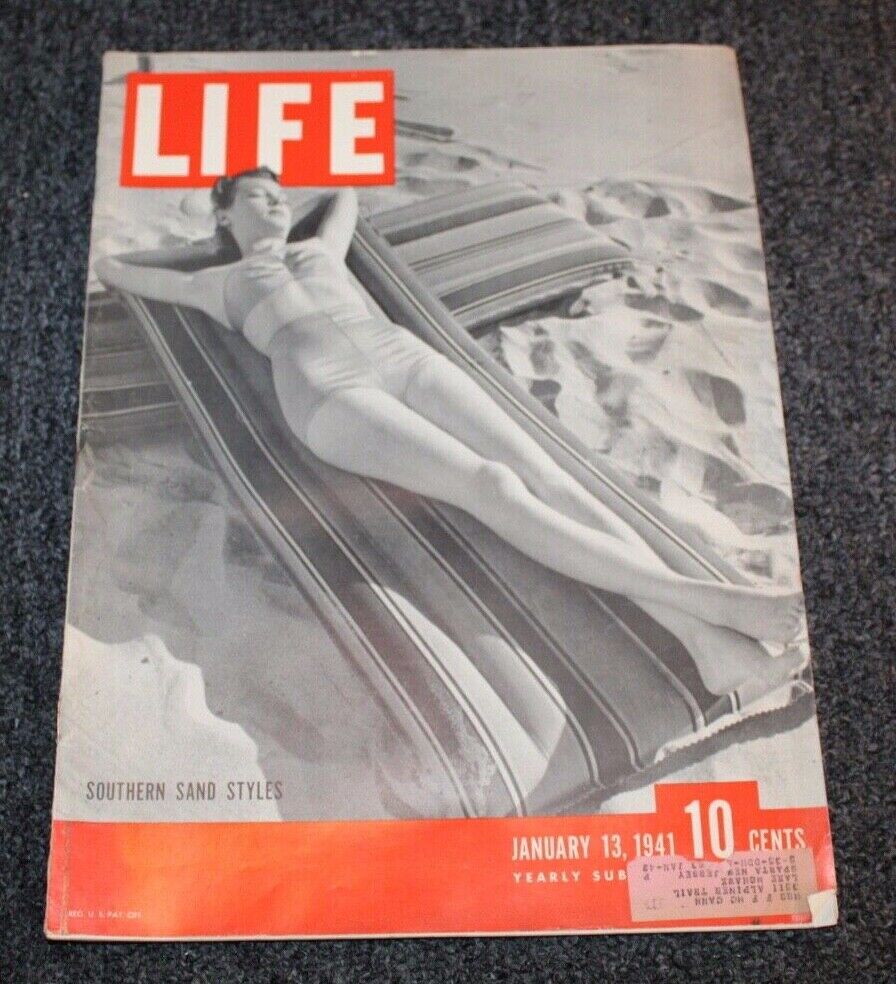 Vintage WWII Era Life Magazine JANUARY 13, 1941 Southern Sand Styles