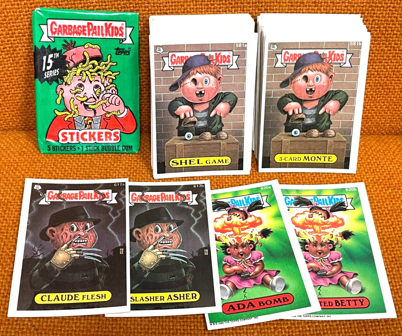 1988 Topps Garbage Pail Kids Original 15th Series 15 NO-DIECUT 88-Card Set OS15
