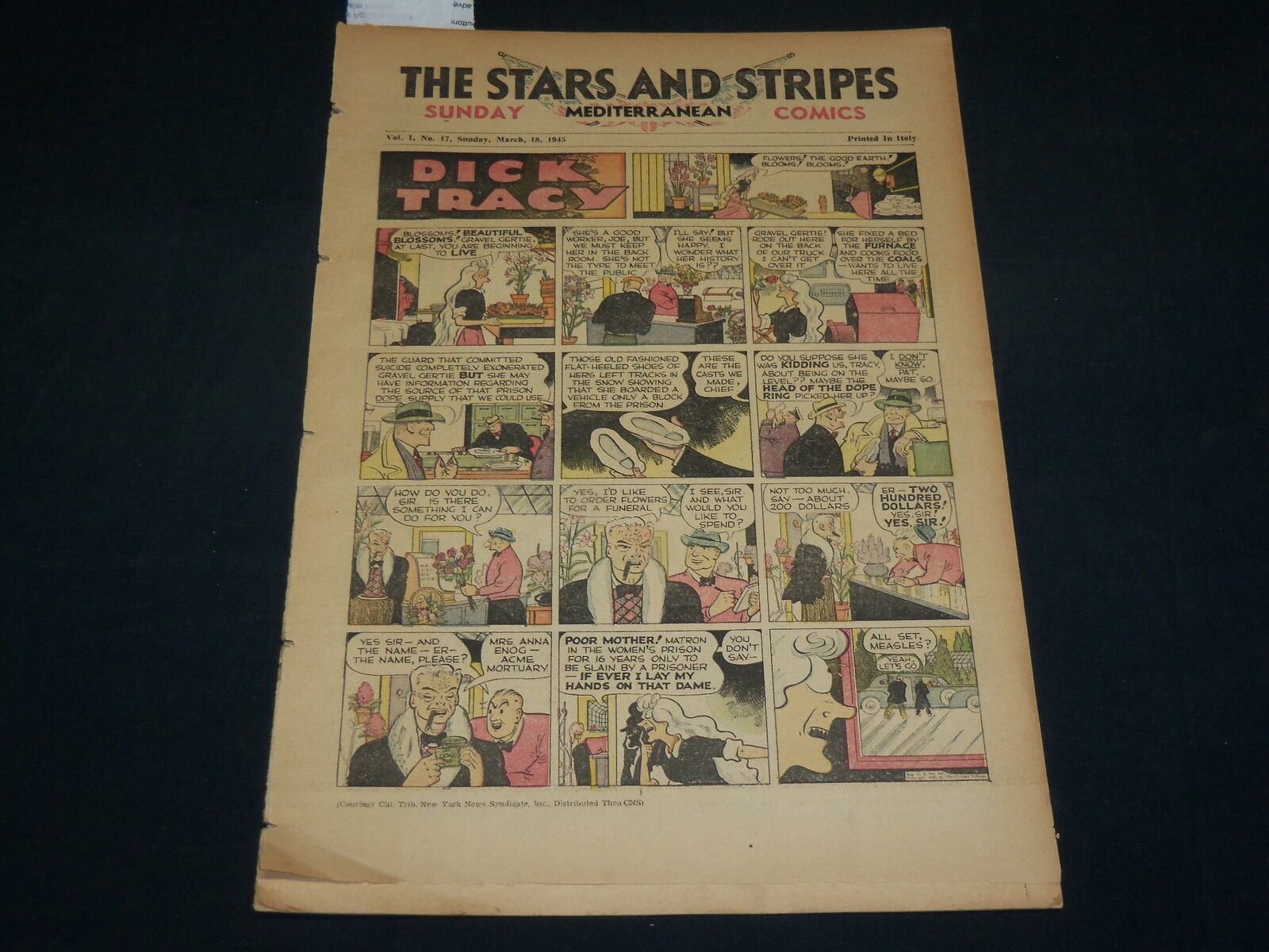 1945 MARCH 18 STARS AND STRIPES SUNDAY MEDITERRANEAN COMICS - ITALY - NP 5241