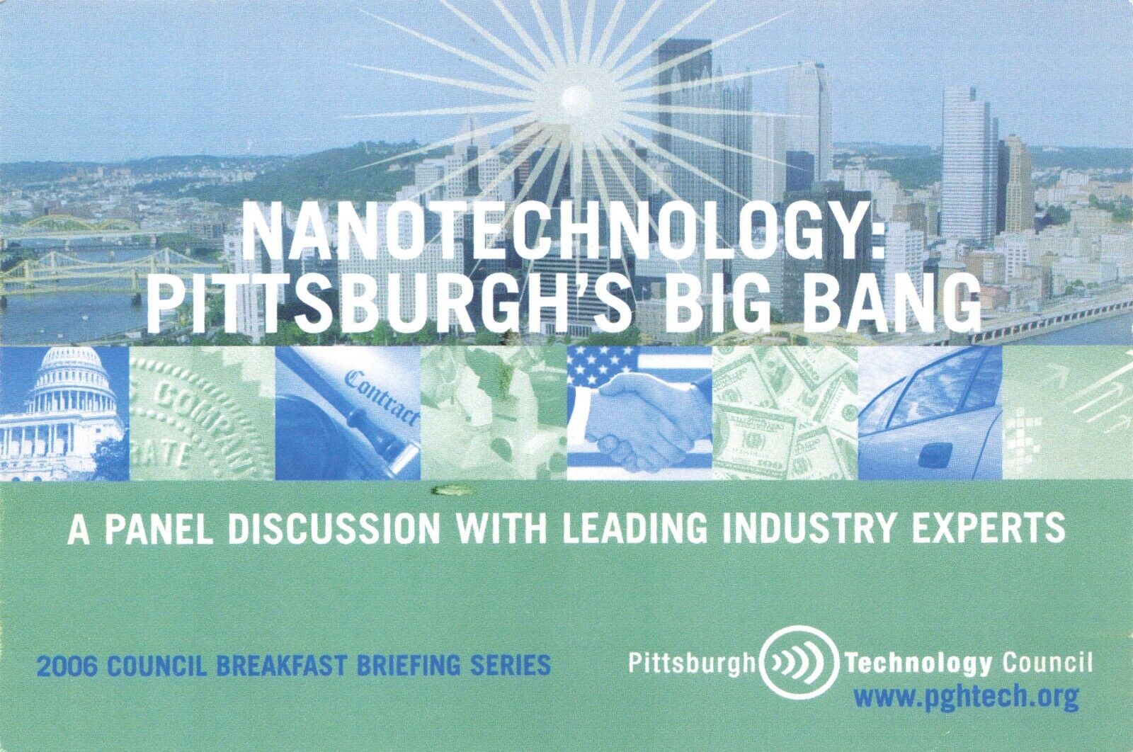 Postcard PA Pittsburgh Nanotechnology 2006 Council Breakfast Registration Agenda