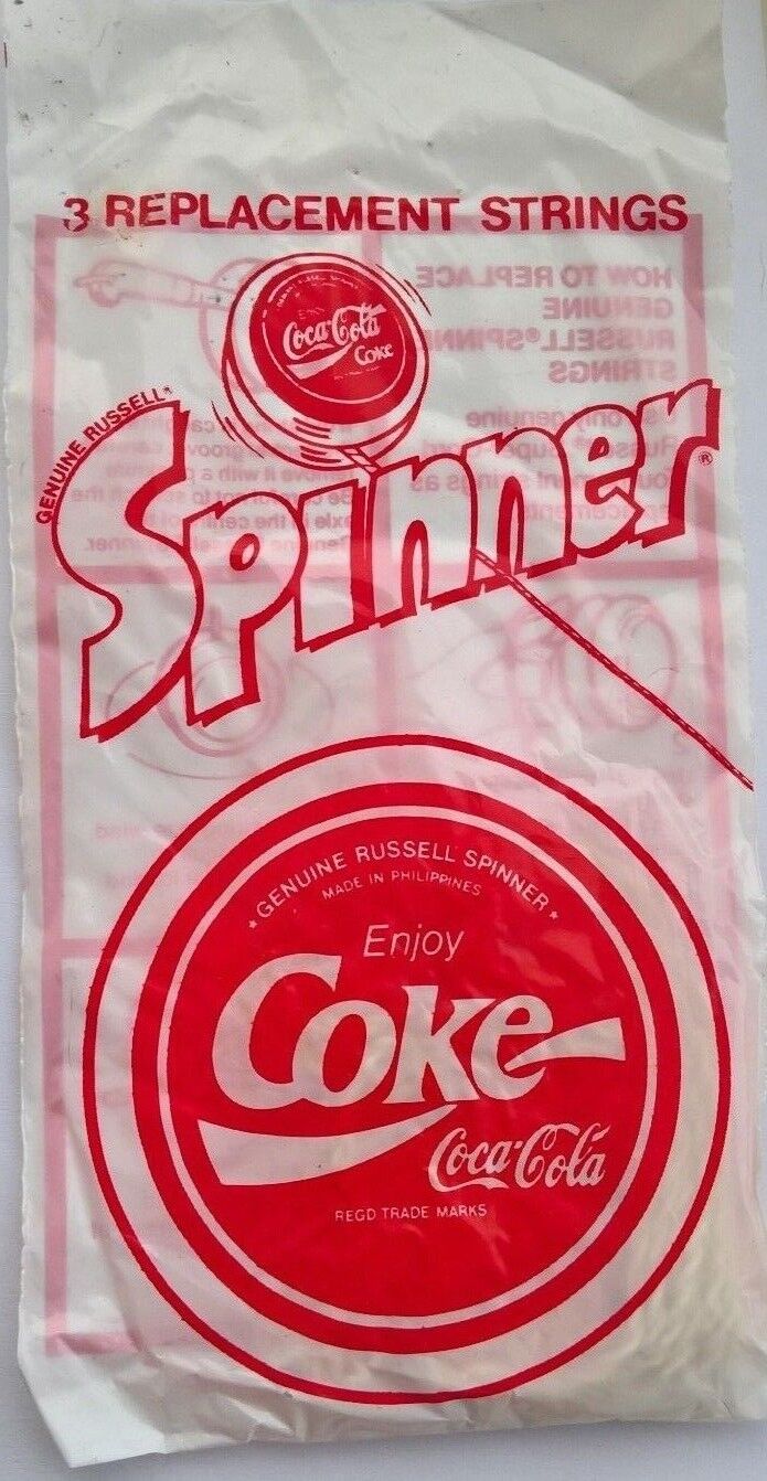 Vintage coca cola Russell spinner yoyo strings genuine brand new pack of 3 Coke
