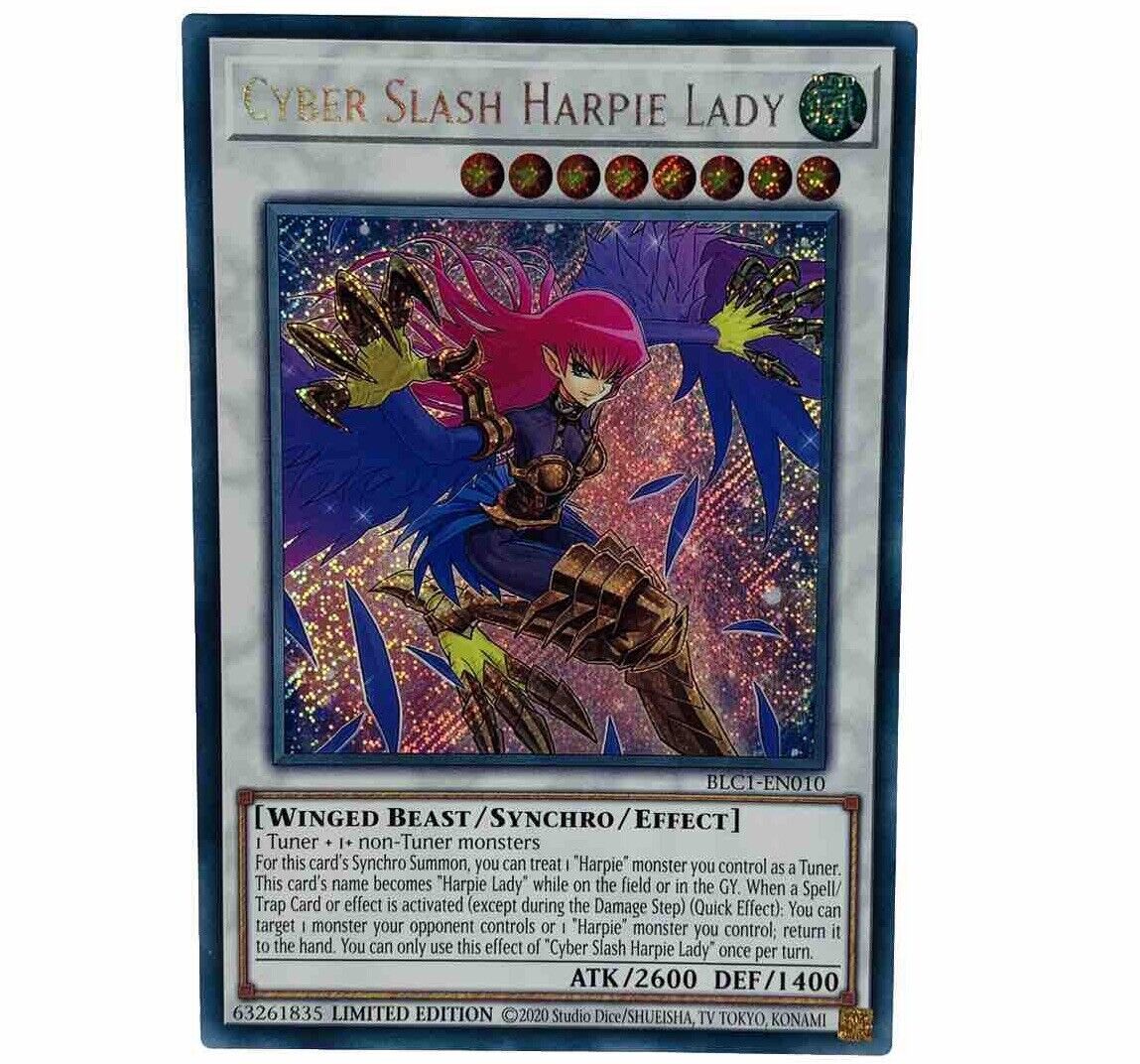 YUGIOH Cyber Slash Harpie Lady BLC1-EN010 Secret Rare Card Limited Edition MINT