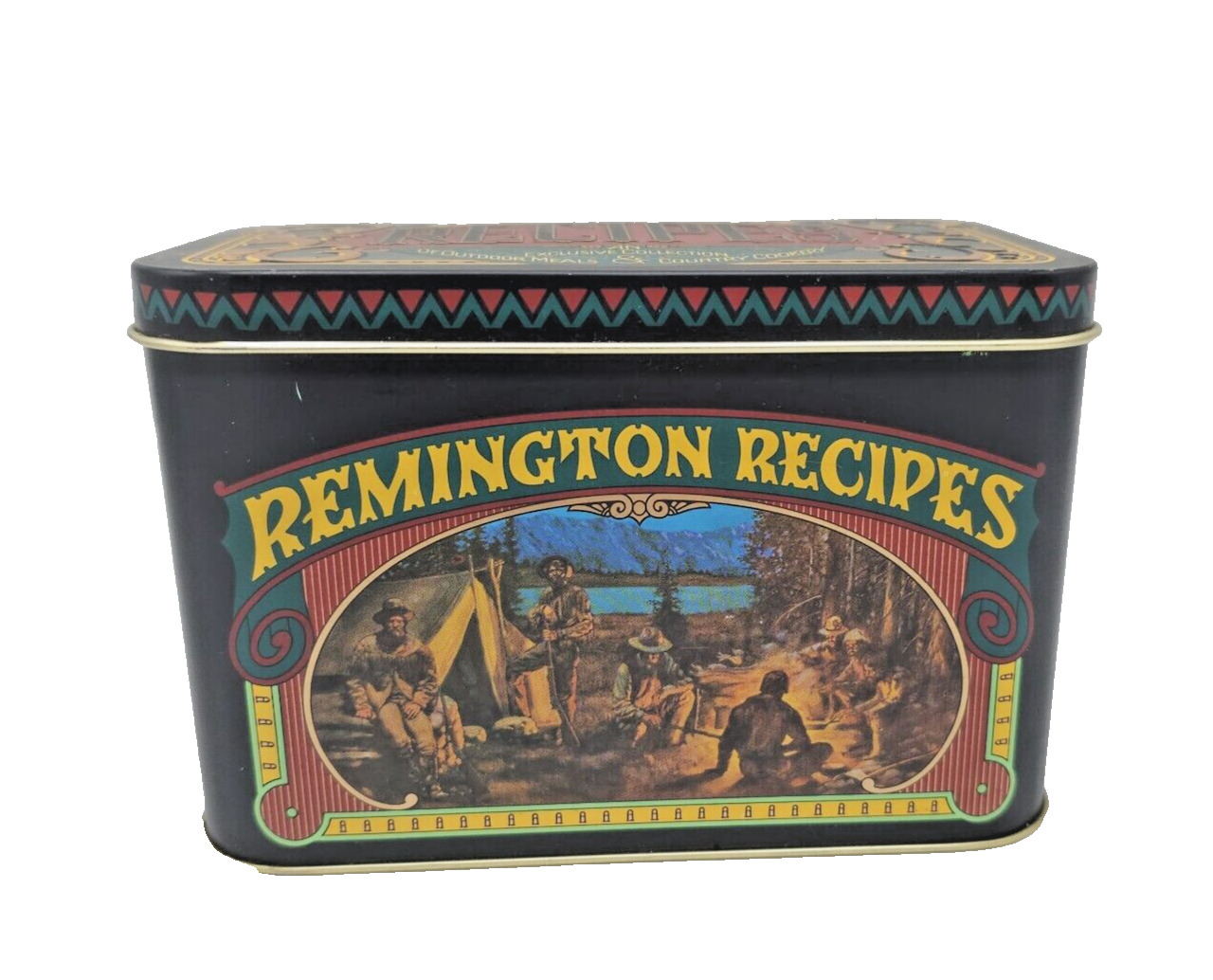 Vintage Remington Recipes Survivalist Outdoor Meals & Country Cooking Tin Box