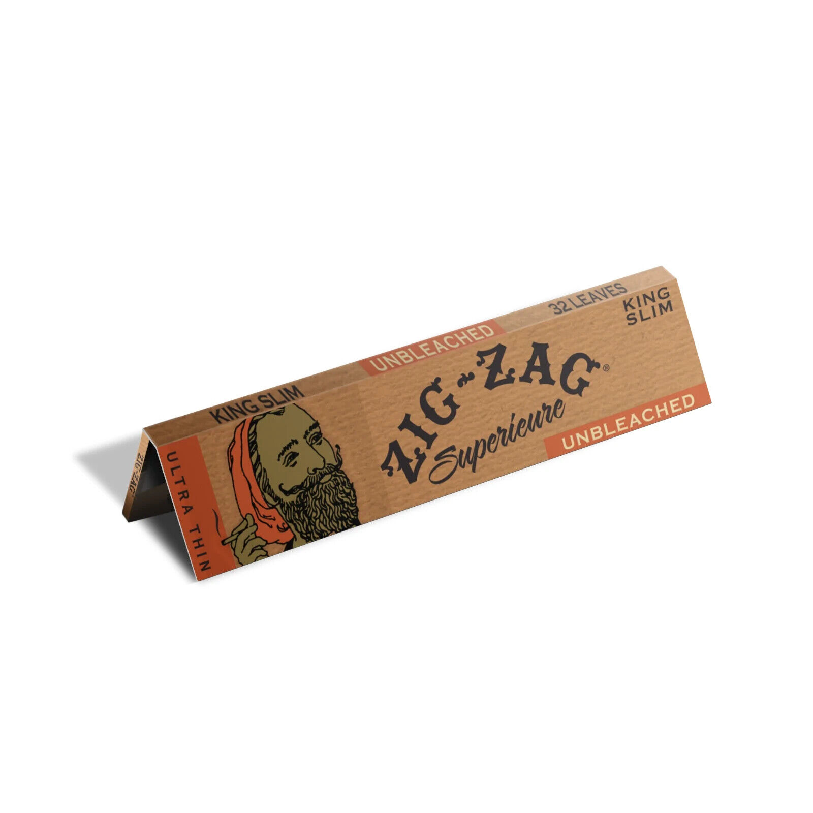 😎X4 ZIG ZAG UNBLEACHED SLIM KING SIZE CIGARETTE PAPERS✨4 BOOKLETS👀