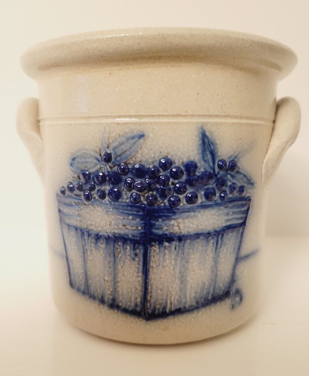 Salmon Falls Blueberry Basket Crock Pottery 