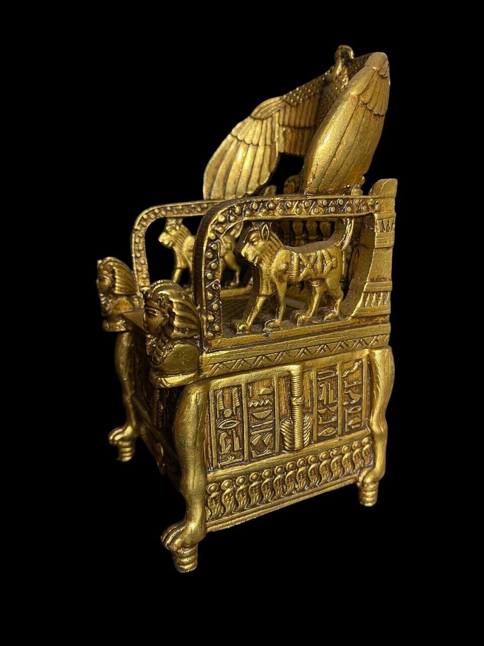 UNIQUE ANTIQUE ANCIENT EGYPTIAN Heavy Stone King Tutankhamun Chair Throne