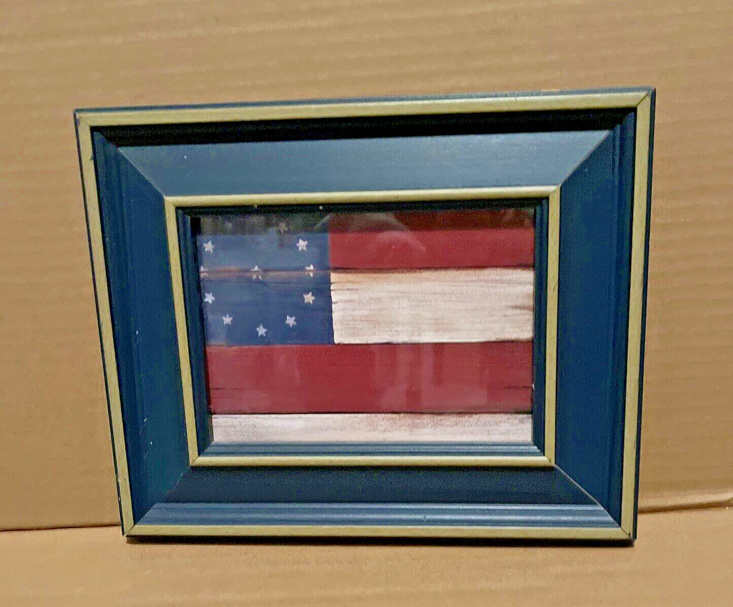 Framed PATRIOTIC AMERICAN FLAG PICTURE-Country treasures, home decor,holiday 4th