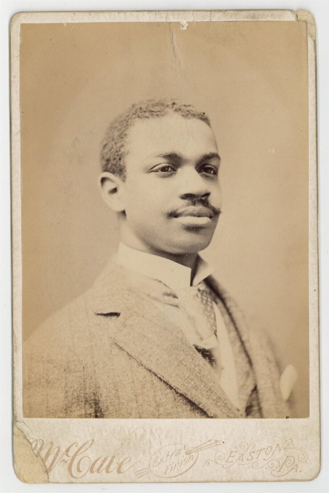 Proud African American Gentleman 1900 Easton Pa Cabinet Card Photo Black J10877