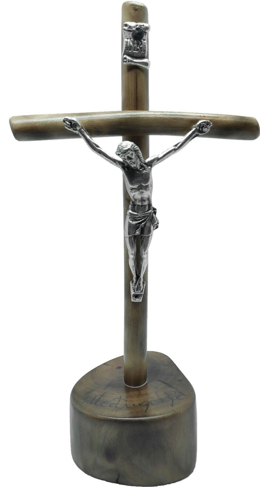 Standing Cross Crucifix Wooden Wood Handmade Table Cross From Medjugorje 5.8 inc
