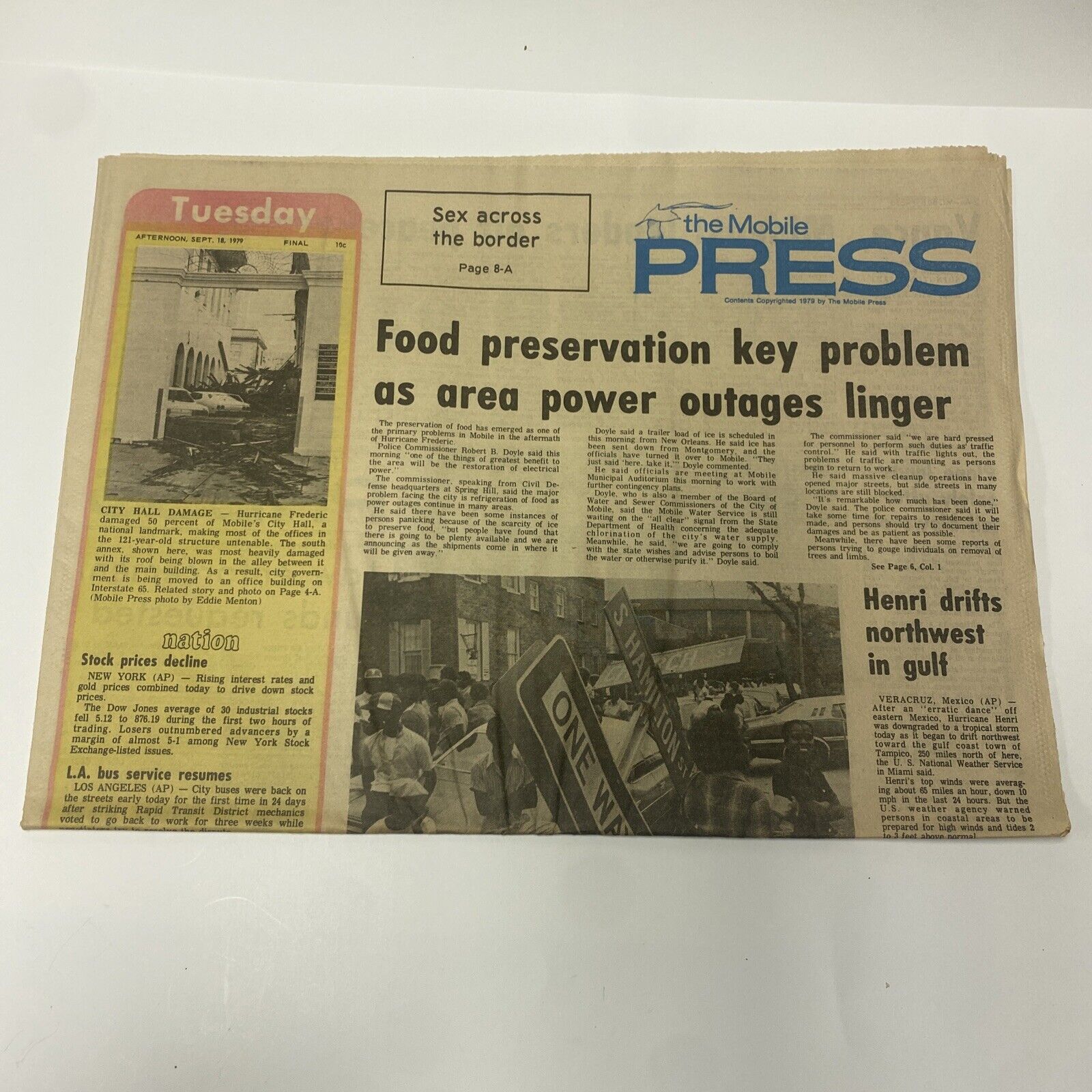 The Mobile Press Sept 18, 1979 Food Preservation Key Problem Newspaper