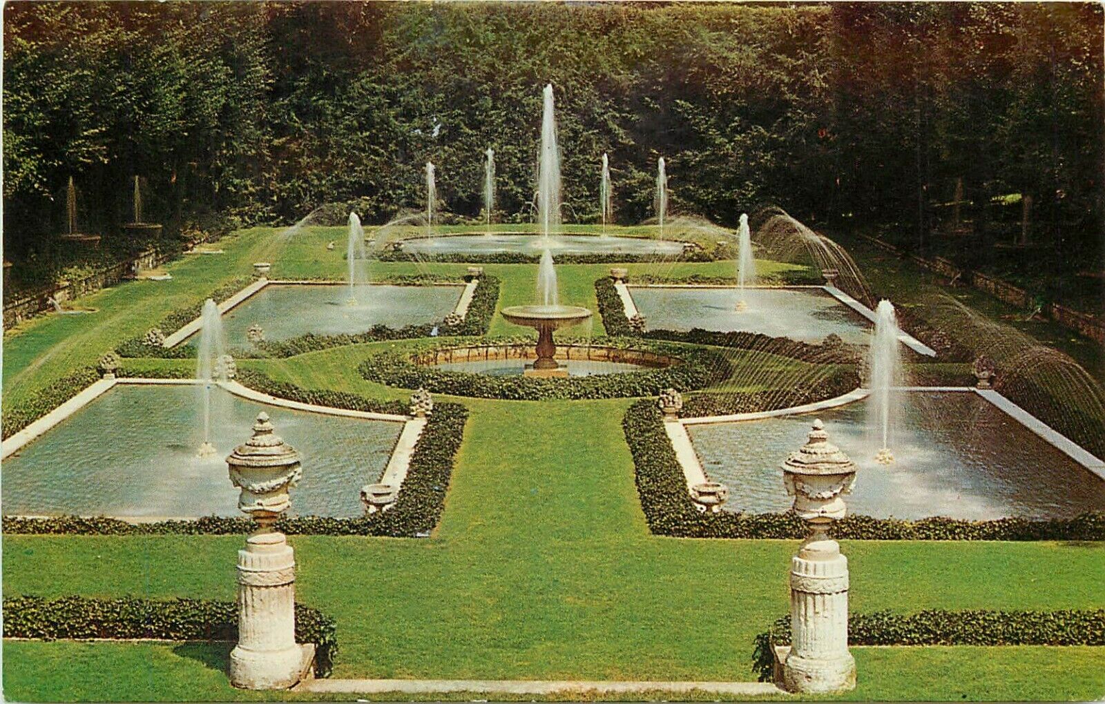 Longwood Gardens Kennett Square PA Pennsylvania Italian Water Garden Postcard