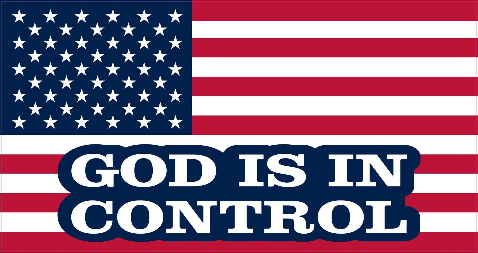 8.5in x 4.5in American Flag God Is in Control Magnet Car Vehicle Magnetic Sign