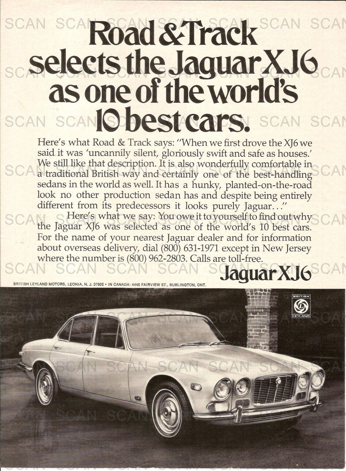 1971 Jaguar XJ6 Series Vintage Magazine Ad  British Leyland