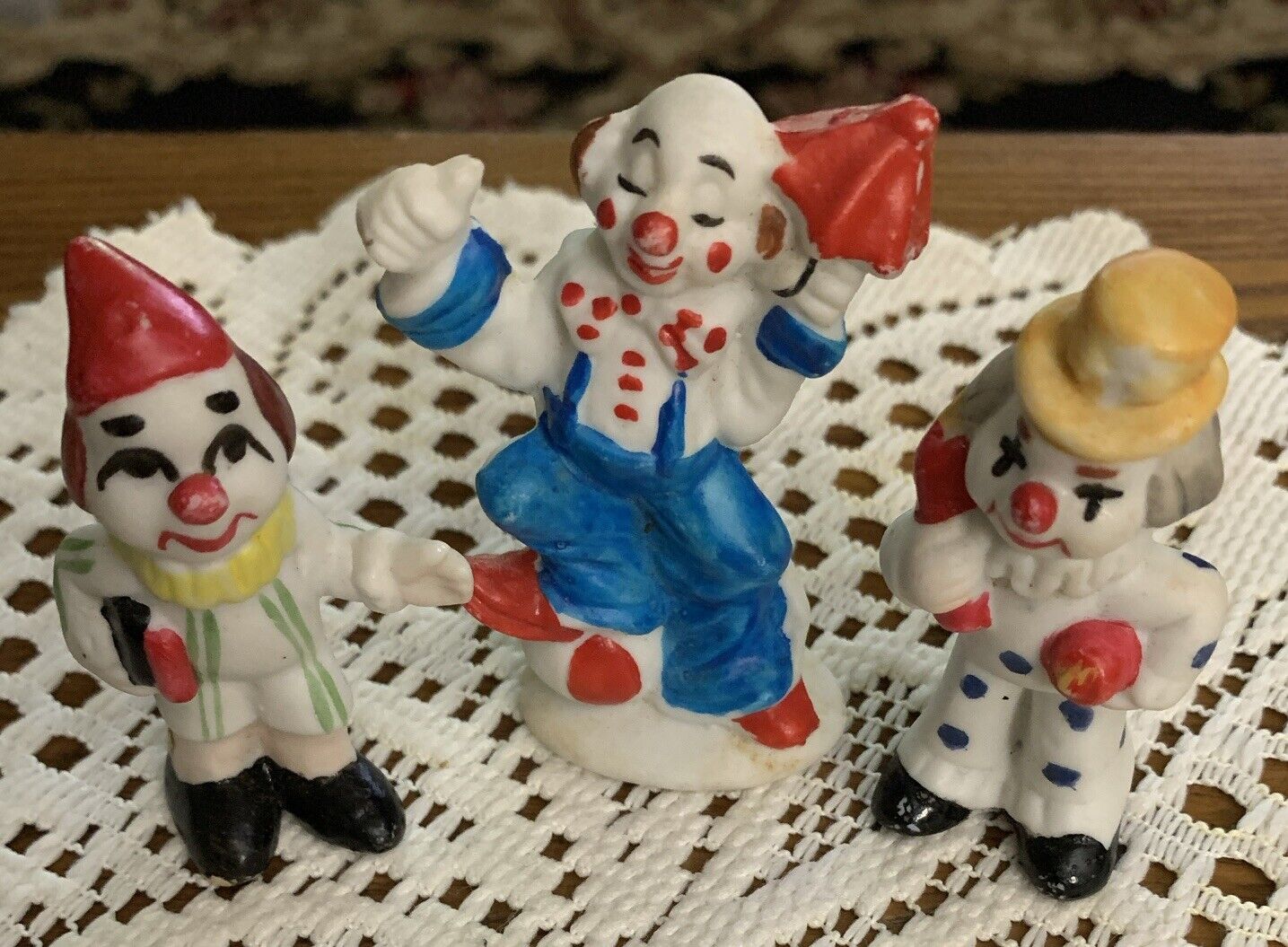 Vintage Clown figurines lot 3 Ceramic