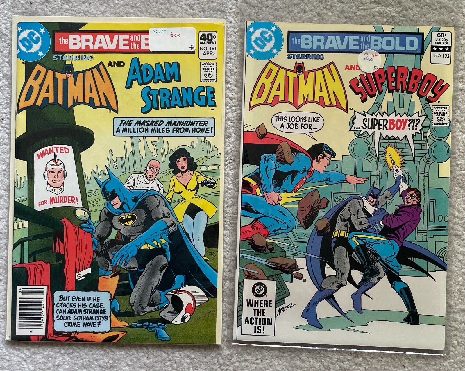 THE BRAVE AND THE BOLD #161 Batman Adam Strange #192 Batman Superboy vs. Mr. I.Q