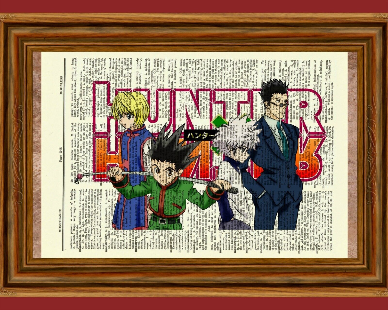 Hunter X Hunter Anime Dictionary Art Poster Picture Gon Killua Leorio Kurapika