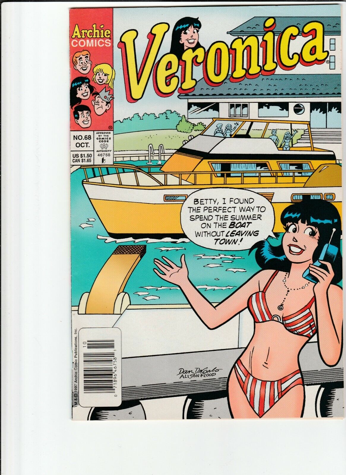 VERONICA # 68 NEWSTAND  SEXY BIKINI COVER  1989 DAN DECARLO  .99 AUCTIONS
