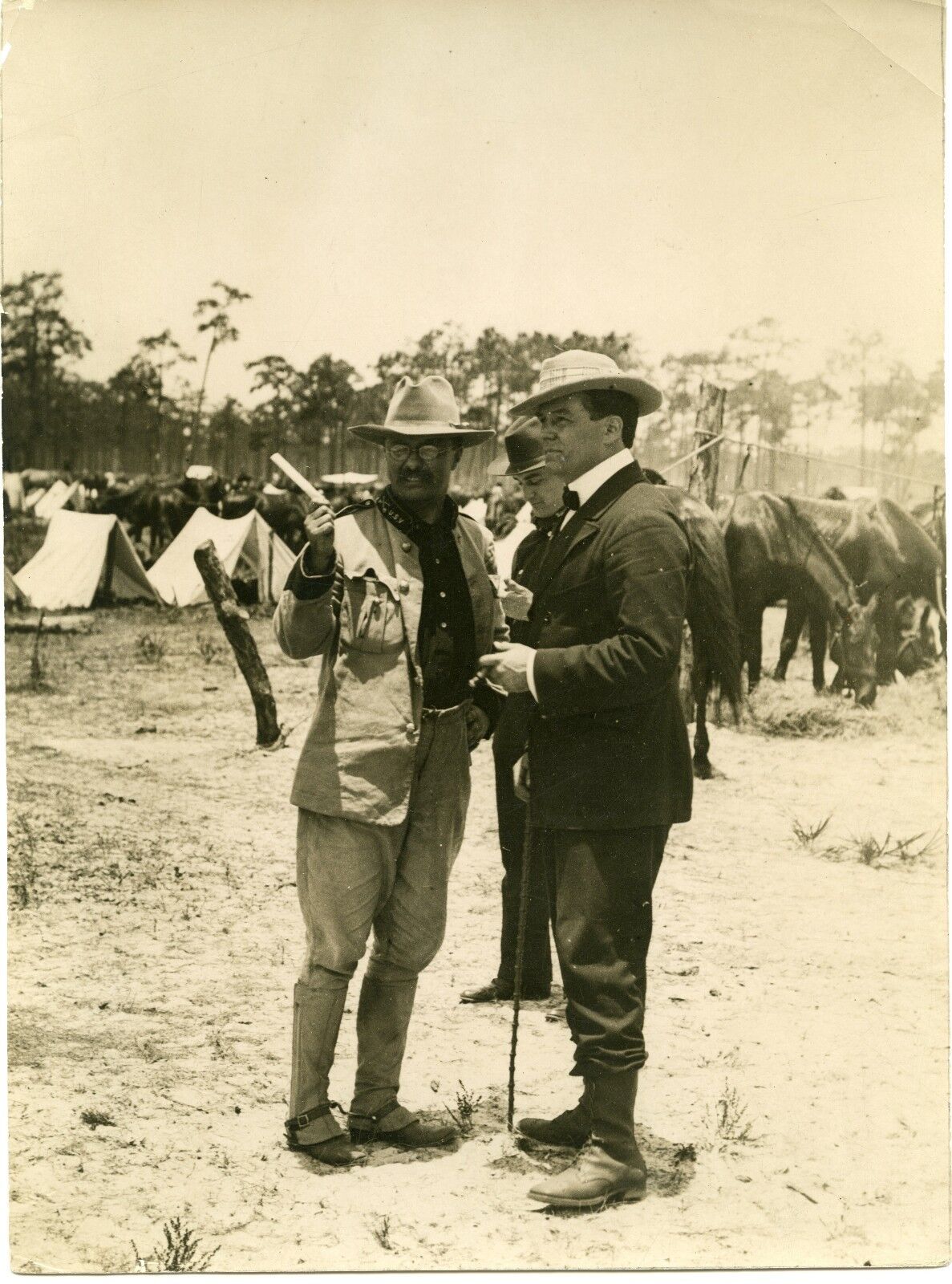Col. Teddy Roosevelt with Richard Harding Davis Cuba 1926 reprint of 1898 image