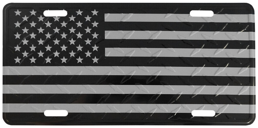USA American Black & Silver Subdued Diamond Deck Aluminum 6\