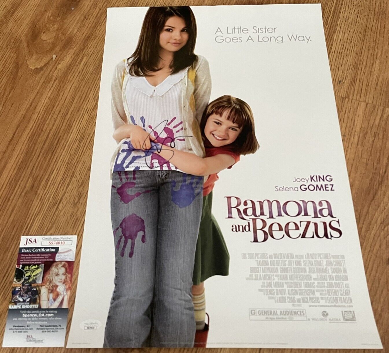 Selena Gomez autographed signed Ramona and Beezus mini 13x20 movie poster (JSA)