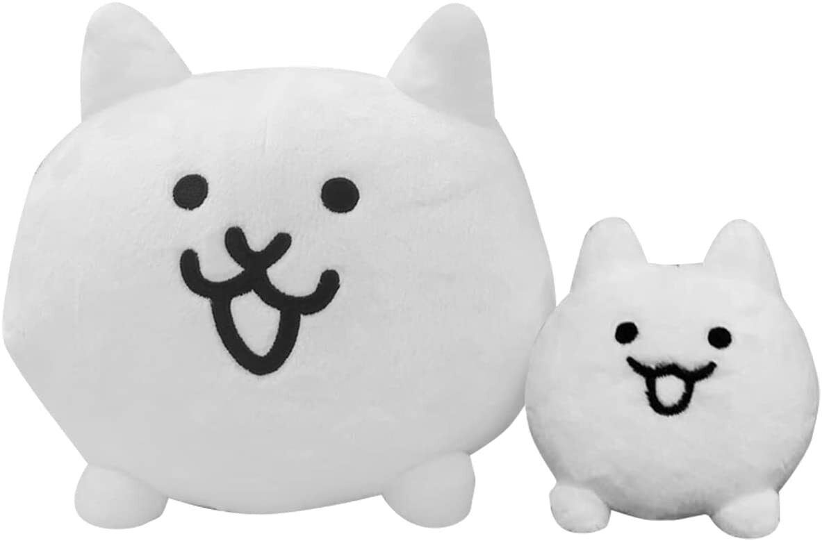 The Battle Cats Cat and Li\'l Cat Stuffed Doll Set Plush Toy White Neko Nyanko
