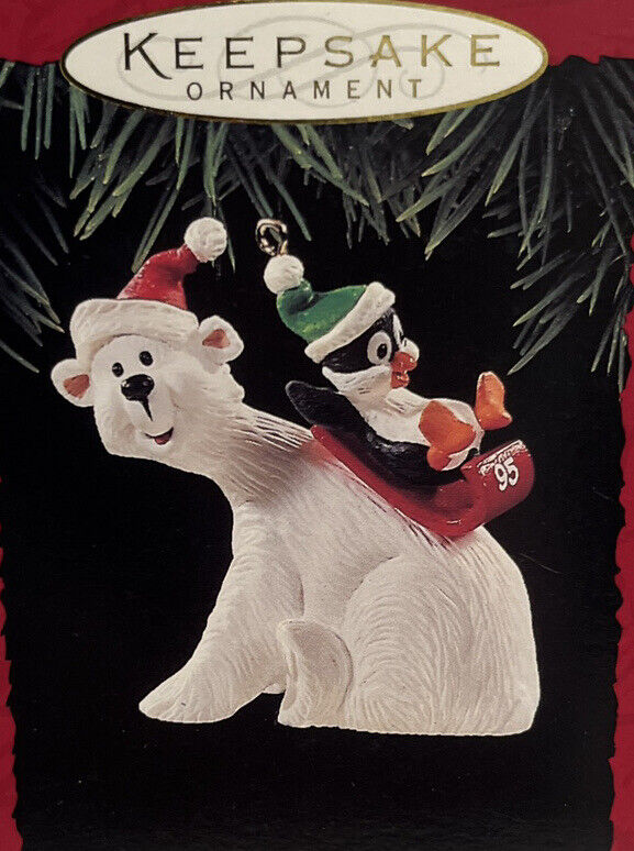 Polar Bear Ornament 1995 Hallmatk Keepsake Polar Coaster NIB