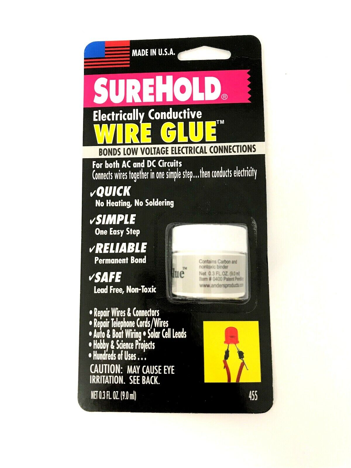 Surehold Electrically Conductive Wire Glue - Low Voltage Connections - SH-455