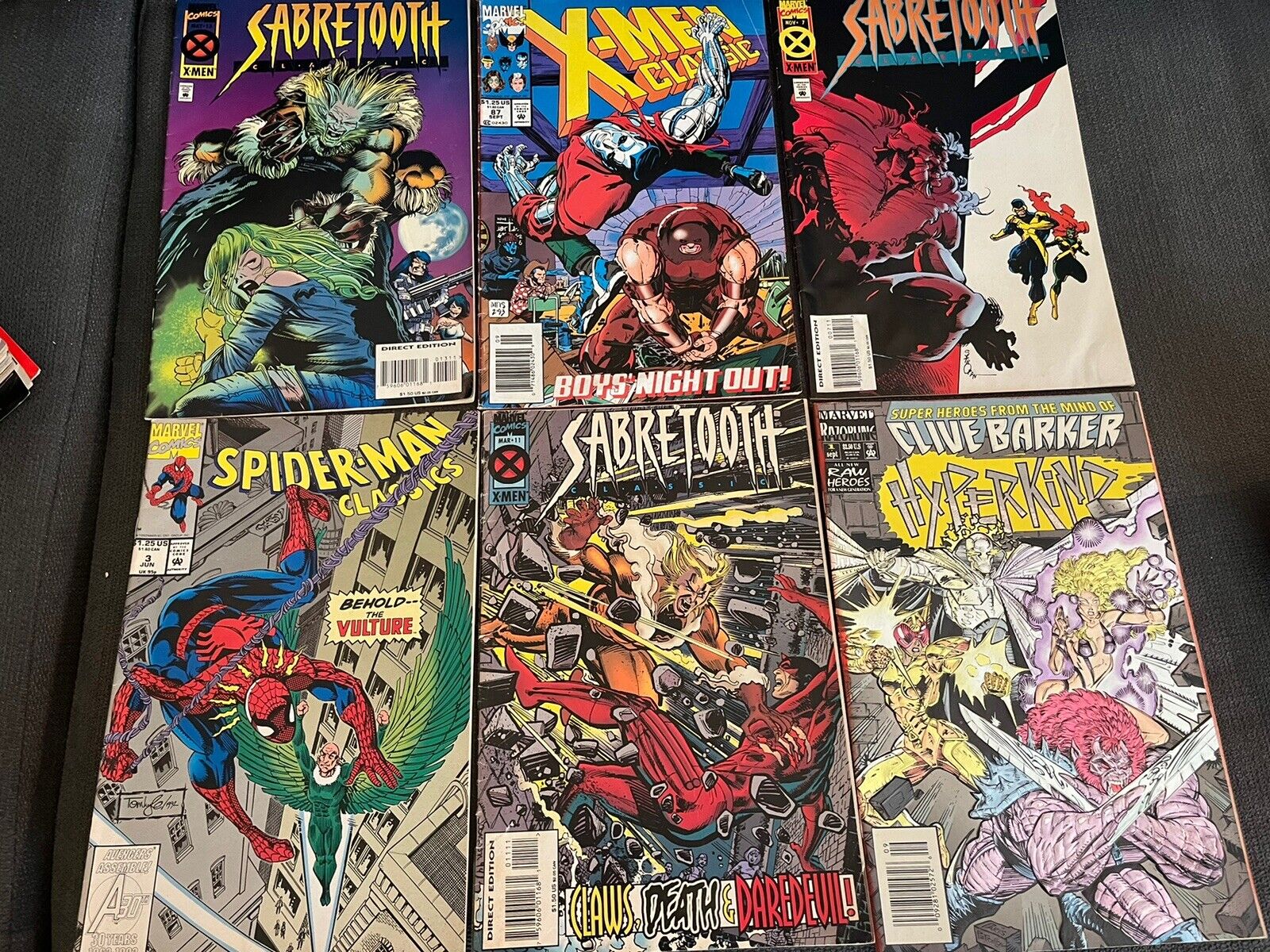 Lot Of 12 Vintage Comic Books, 1990s, Marvel Classics, Spider-Man, X-men, More