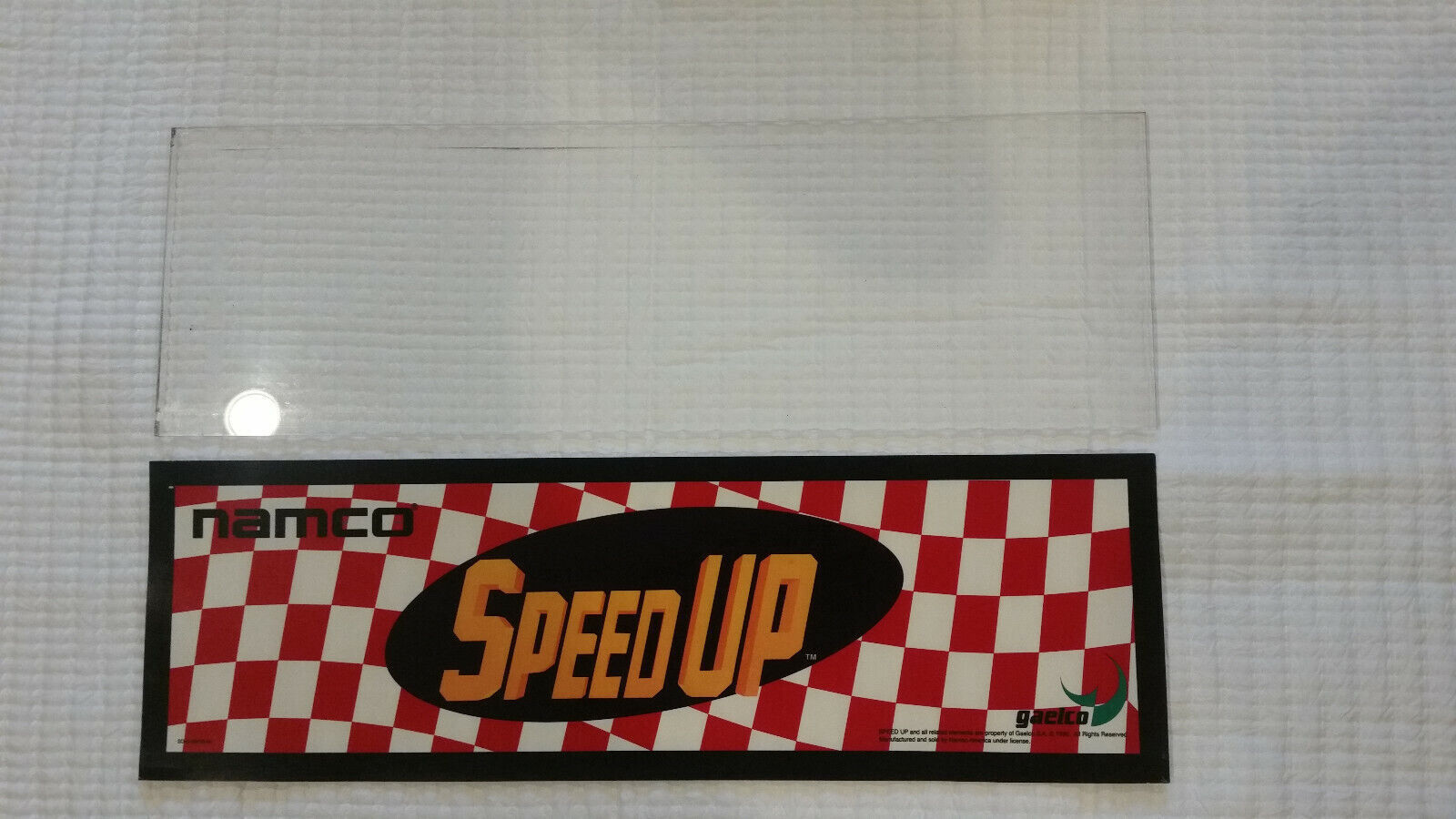 Namco Gaelco Speed Up Marquee with Plexiglass
