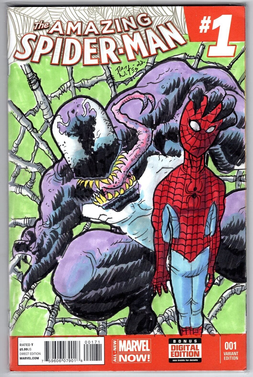 ONE-OF-A-KIND HAND-DRAWN, INKED AND COLORED SKETCHCOVER COMIC by Dan Nokes