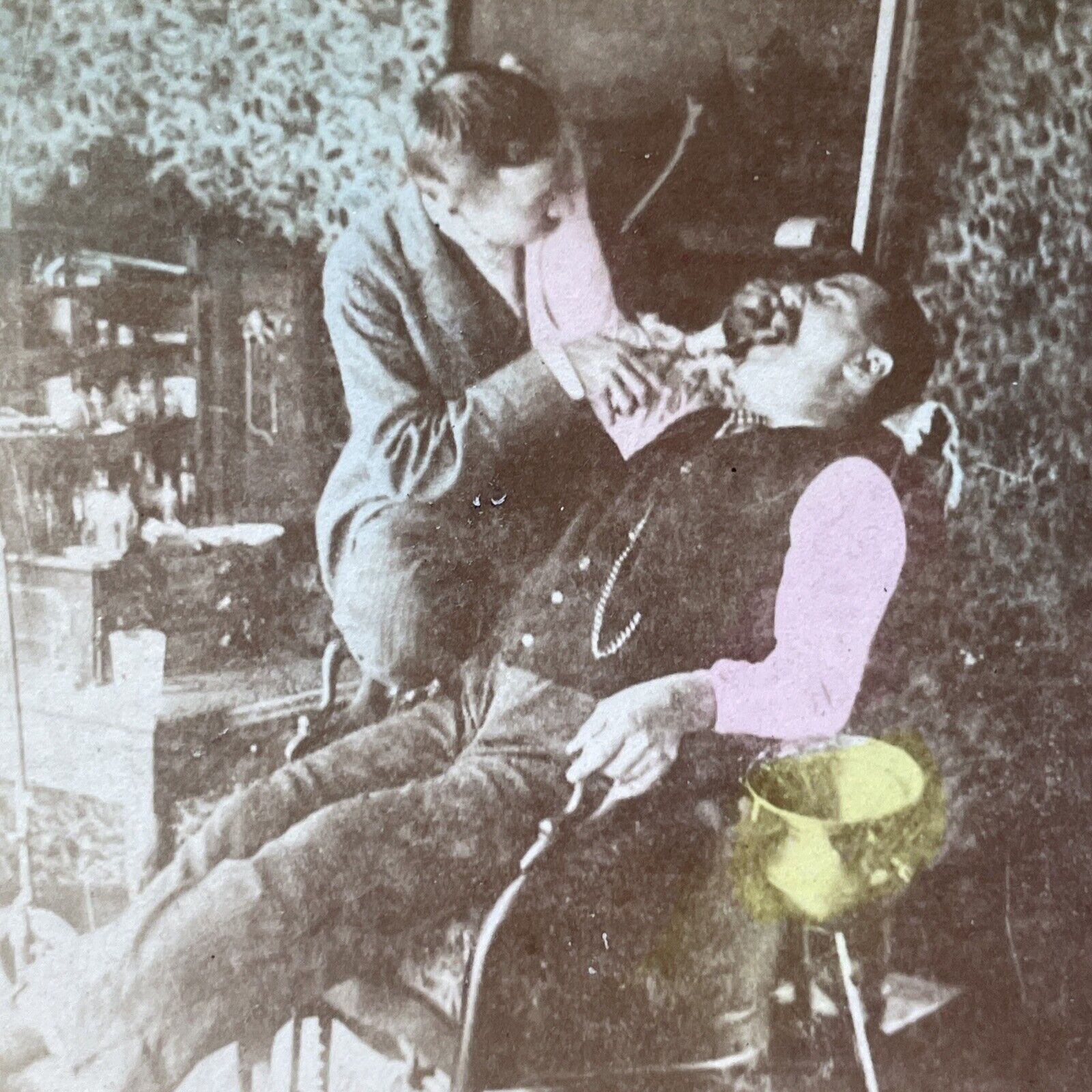 Antique 1880s Oral Dental Surgery Surgeon Dentist Stereoview Photo Card V3250