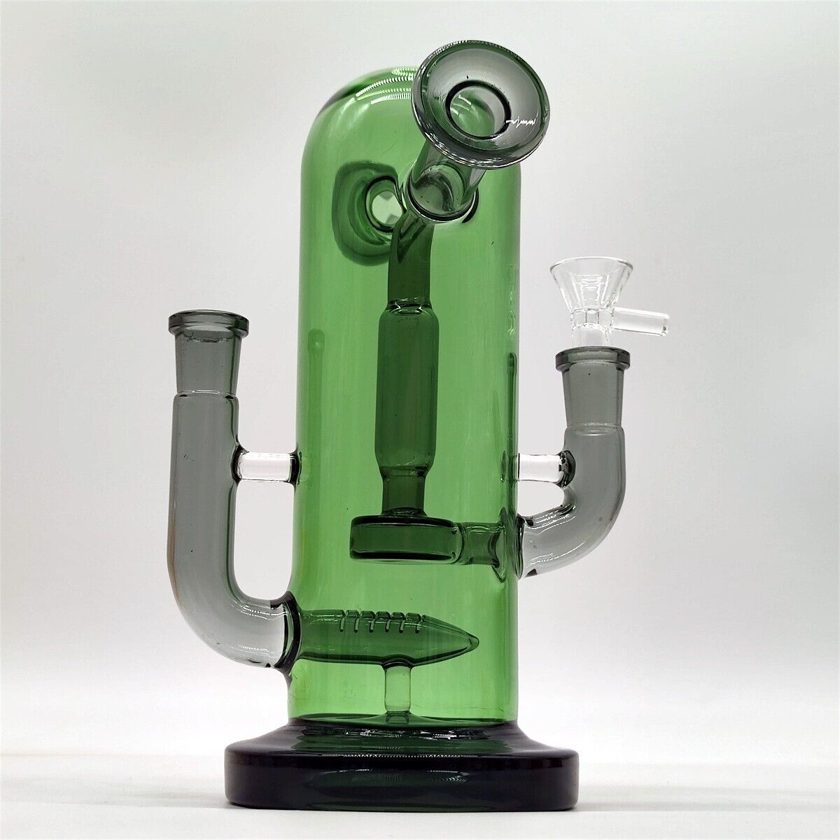 9 Inch Large Neo Egg Two Way Recycler Green Glass Bong Water Pipe Hookah 14MM